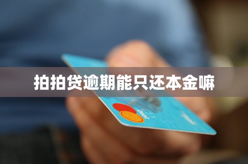 拍拍贷逾期能只还本金嘛