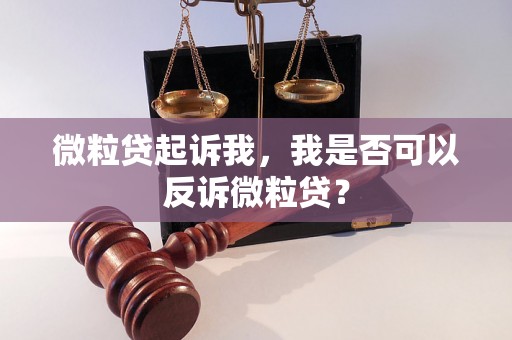 微粒贷起诉我,我是否可以反诉微粒贷? 微粒贷起诉我,我是否可以反诉微粒贷?