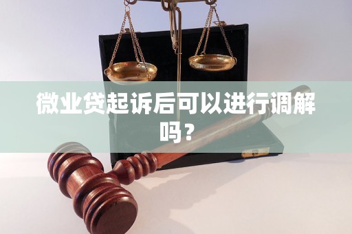 微业贷起诉后可以进行调解吗？