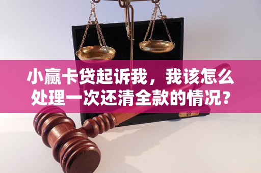 小赢卡贷起诉我，我该怎么处理一次还清全款的情况？