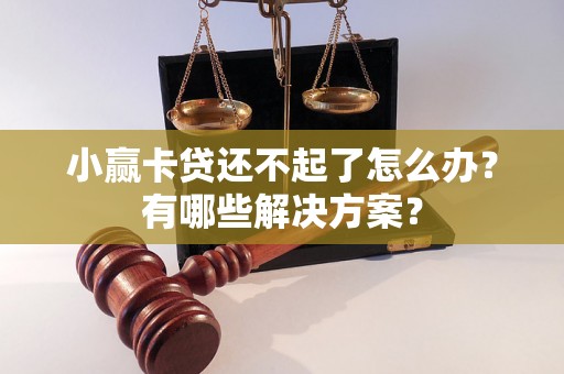 小赢卡贷还不起了怎么办?有哪些解决方案? 小赢卡贷还不起了怎么办?有哪些解决方案?
