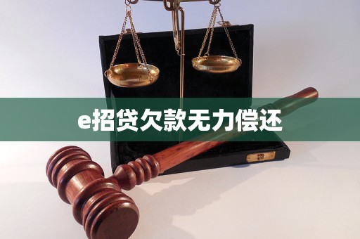 e招貸欠款無(wú)力償還