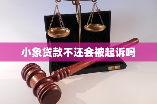 小象贷款不还会被起诉吗