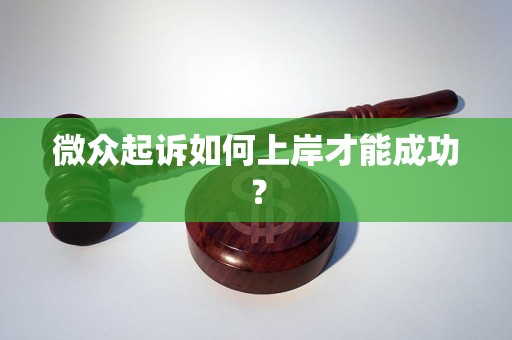 微众起诉如何上岸才能成功? 微众起诉如何上岸才能成功?