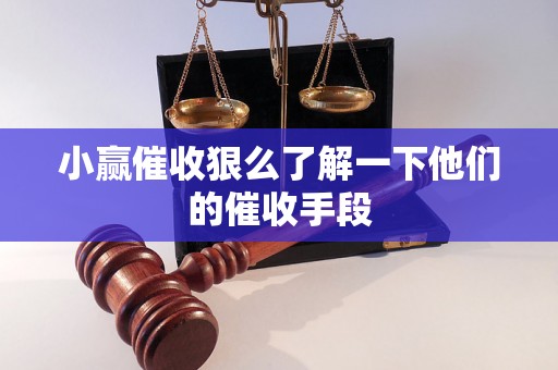 小赢催收狠么了解一下他们的催收手段