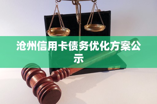 滄州信用卡債務(wù)優(yōu)化方案公示