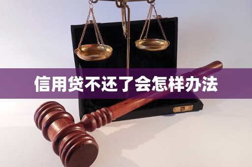 信用贷不还了会怎样办法