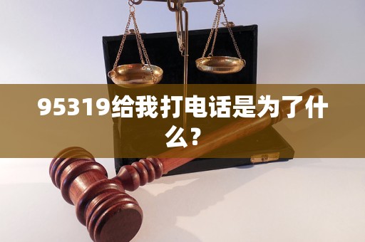 95319給我打電話是為了什么？