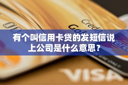 有個叫信用卡貸的發(fā)短信說上公司是什么意思？