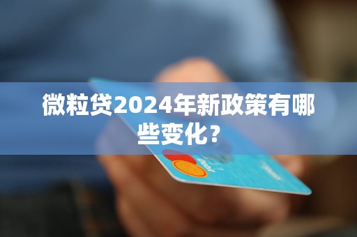 微粒貸2024年新政策有哪些變化？