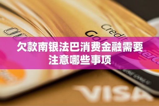 欠款南銀法巴消費金融需要注意哪些事項