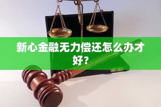 新心金融無力償還怎么辦才好？