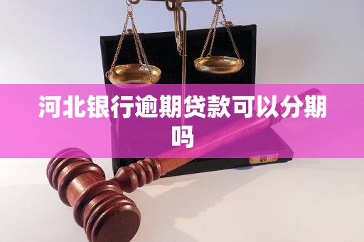 河北銀行逾期貸款可以分期嗎