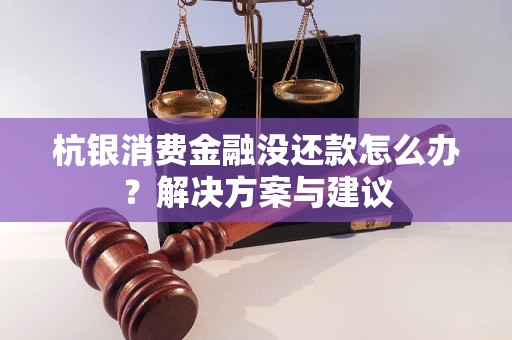 杭銀消費(fèi)金融沒還款怎么辦？解決方案與建議