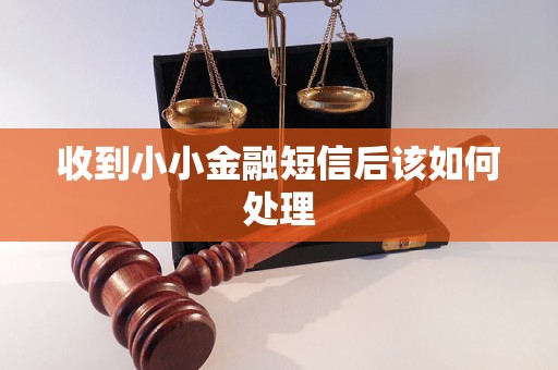 收到小小金融短信后該如何處理