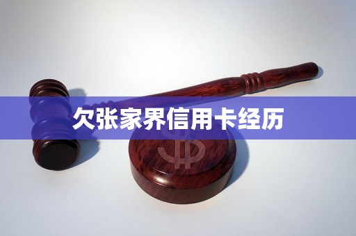 欠張家界信用卡經(jīng)歷