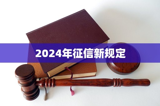 2024年征信新規(guī)定