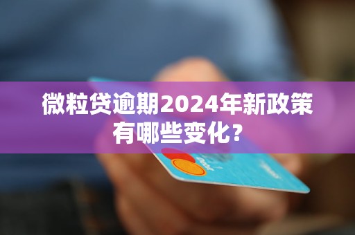 微粒貸逾期2024年新政策有哪些變化？