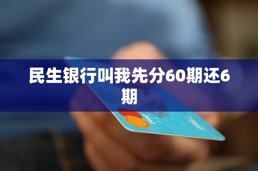 民生銀行叫我先分60期還6期