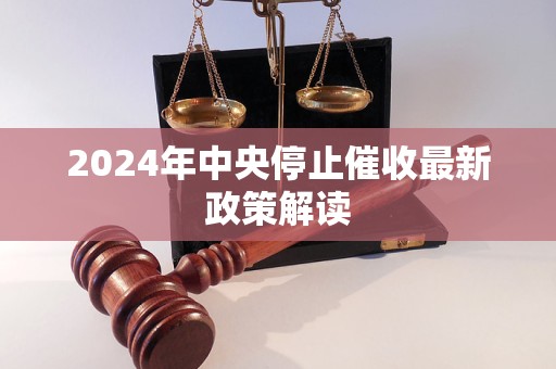 2024年中央停止催收最新政策解讀