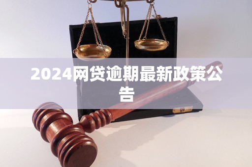 2024網(wǎng)貸逾期最新政策公告