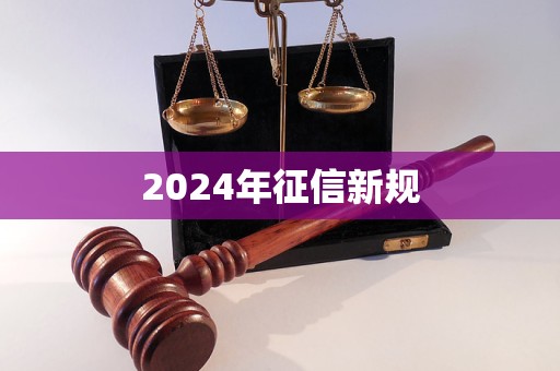 2024年征信新規(guī)