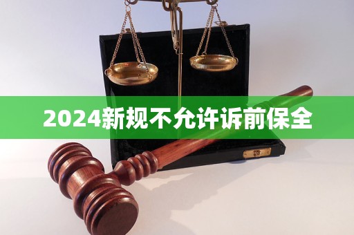 2024新規(guī)不允許訴前保全