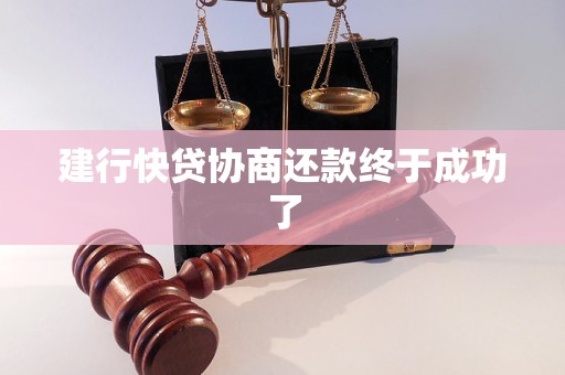 建行快貸協(xié)商還款終于成功了