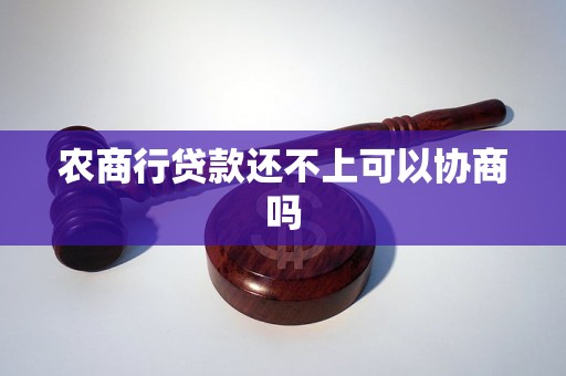 農(nóng)商行貸款還不上可以協(xié)商嗎