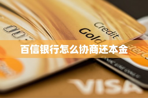 百信銀行怎么協(xié)商還本金