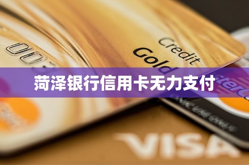 菏澤銀行信用卡無力支付