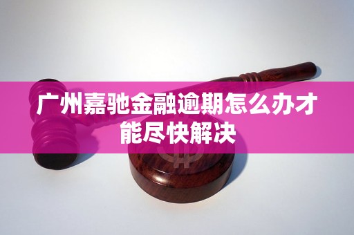 廣州嘉馳金融逾期怎么辦才能盡快解決