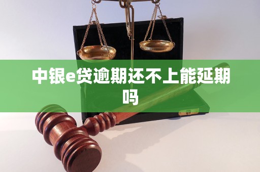 中銀e貸逾期還不上能延期嗎