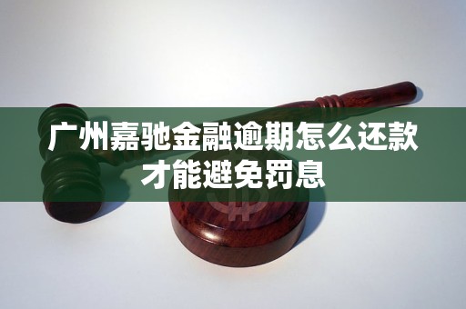 廣州嘉馳金融逾期怎么還款才能避免罰息