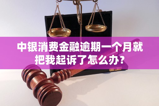 中銀消費(fèi)金融逾期一個(gè)月就把我起訴了怎么辦？