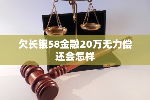 欠長銀58金融20萬無力償還會怎樣