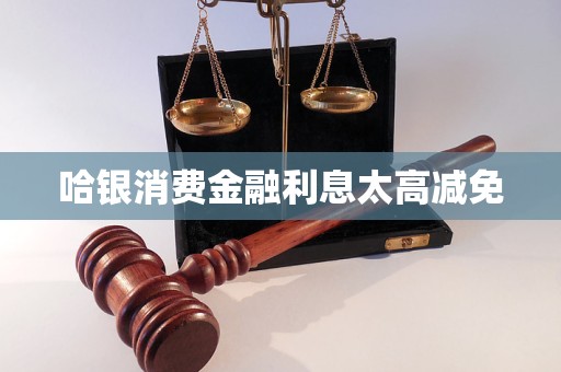 哈銀消費金融利息太高減免