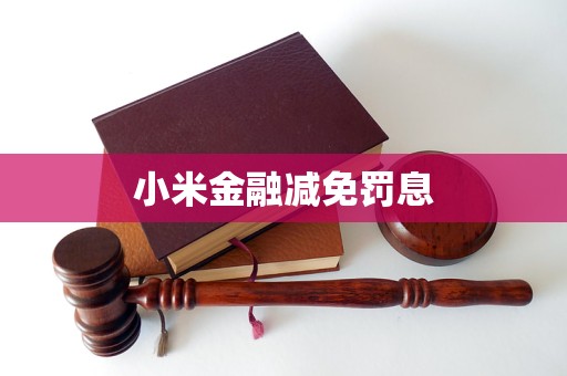 小米金融減免罰息