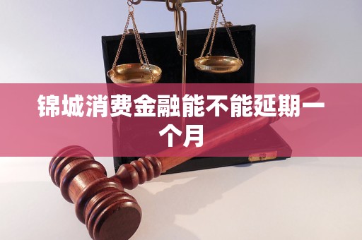 錦城消費(fèi)金融能不能延期一個(gè)月