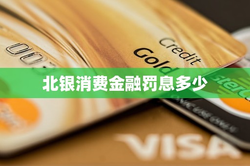 北銀消費金融罰息多少