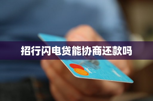 招行闪电贷能协商还款吗 招行闪电贷能协商还款吗