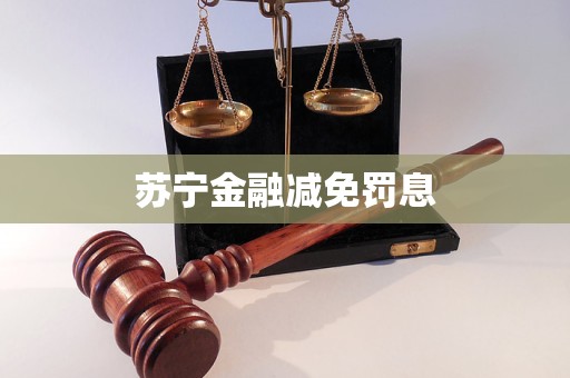 蘇寧金融減免罰息