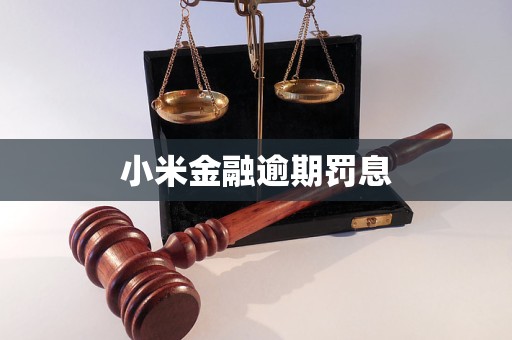 小米金融逾期罰息