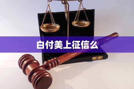 白付美上征信么