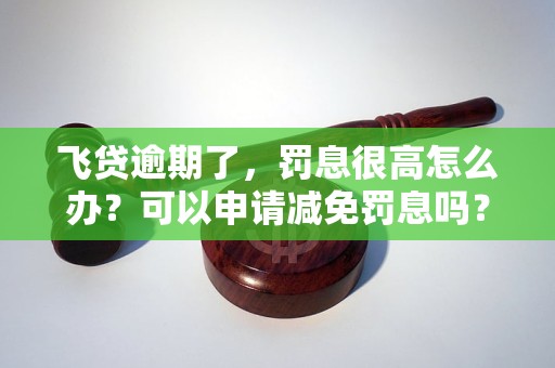 飛貸逾期了，罰息很高怎么辦？可以申請(qǐng)減免罰息嗎？