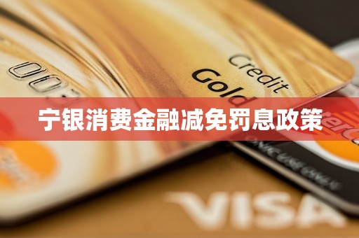 寧銀消費金融減免罰息政策