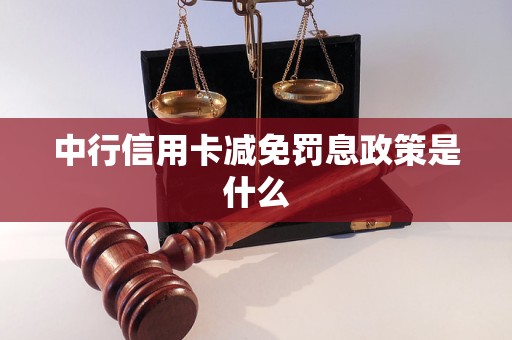 中行信用卡減免罰息政策是什么