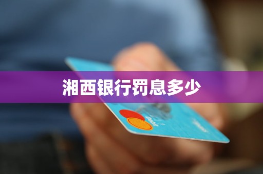 湘西銀行罰息多少