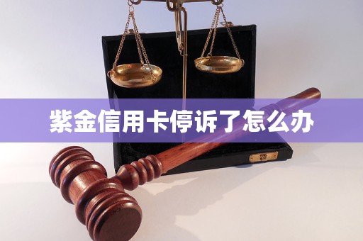 紫金信用卡停訴了怎么辦