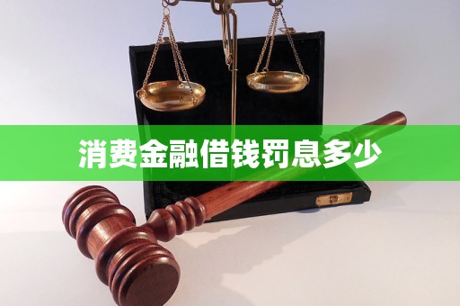 消費(fèi)金融借錢罰息多少